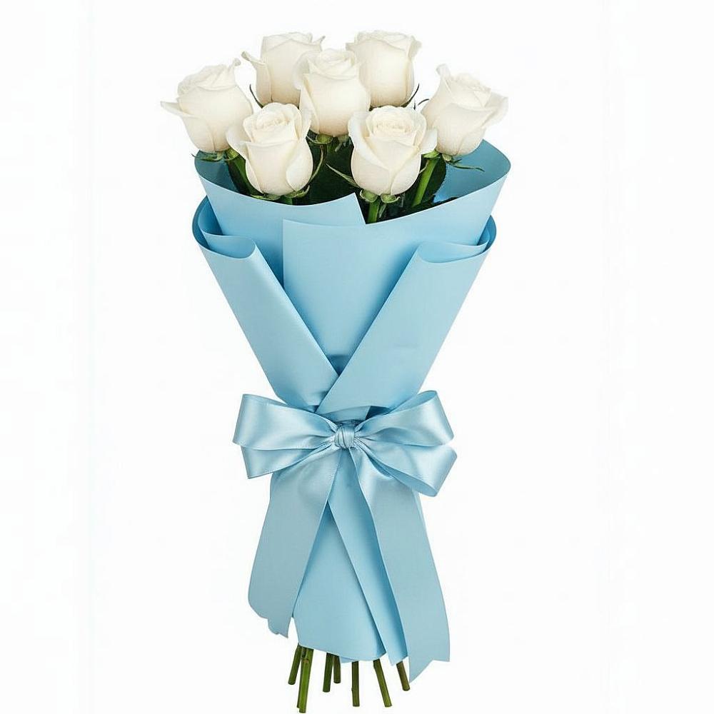 Букет 7 белых роз Проуд в Оренбург