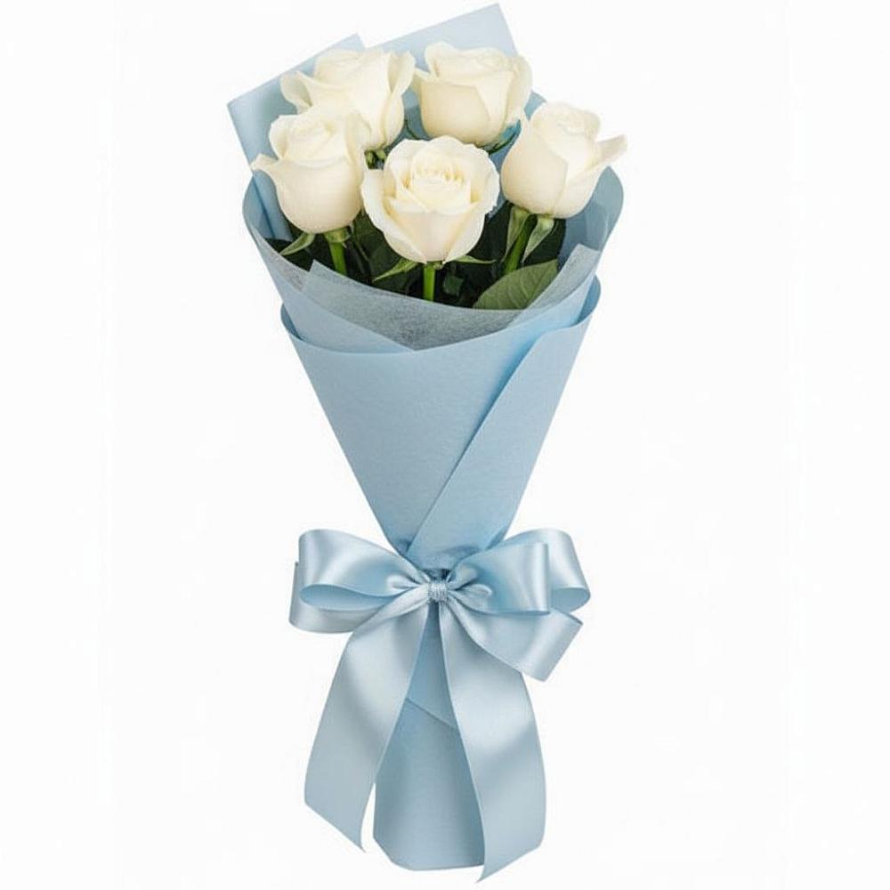 Букет 5 Белых роз Проуд в Оренбург