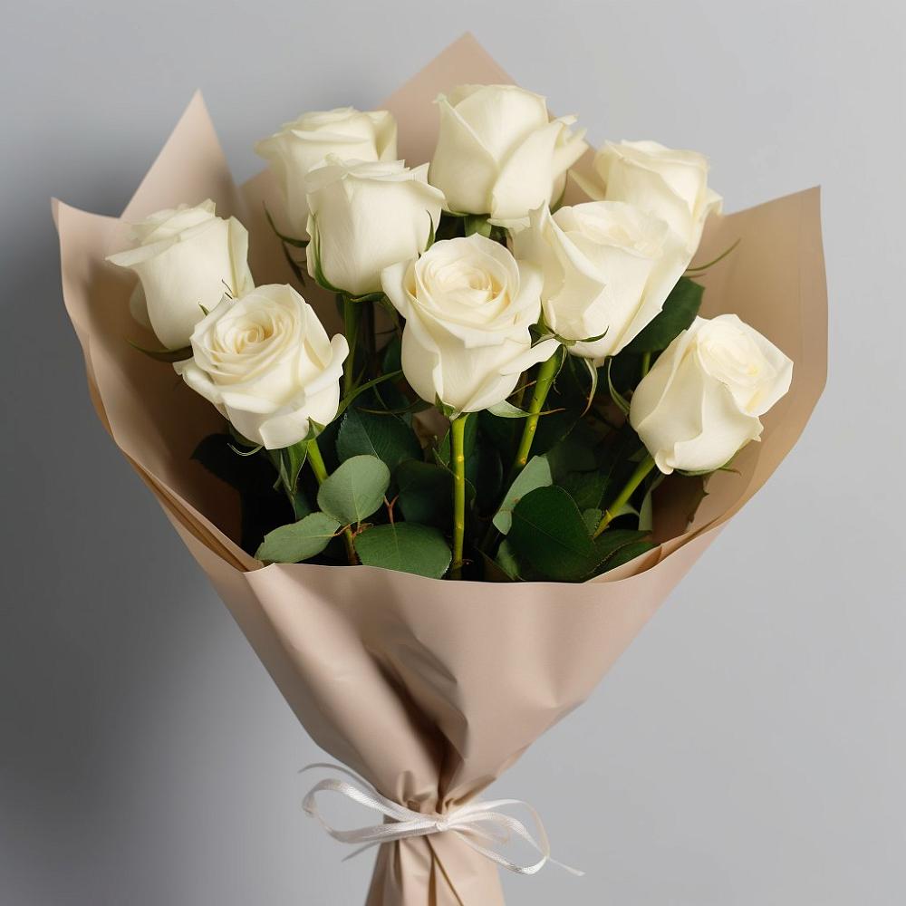 Букет 9 Белых роз Эдлесс Лав в Оренбург