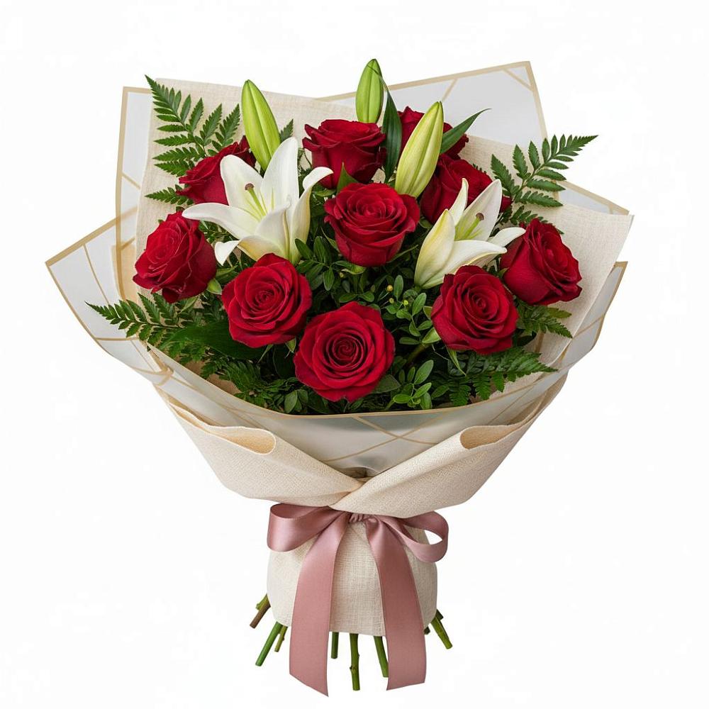 Букет цветов из: Лилии и Розы в Оренбург