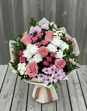 Букет цветов из:  Альстромерии, Гвоздики, Розы и Хризантемы #REPLACE_PRED# Оренбург