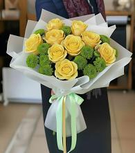 Букет цветов из:  Хризантемы и Розы в Оренбург